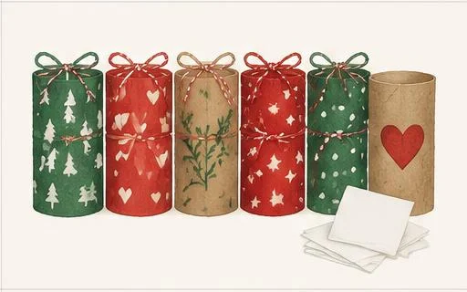 Adventskalender av 24 toarullar julpyssel